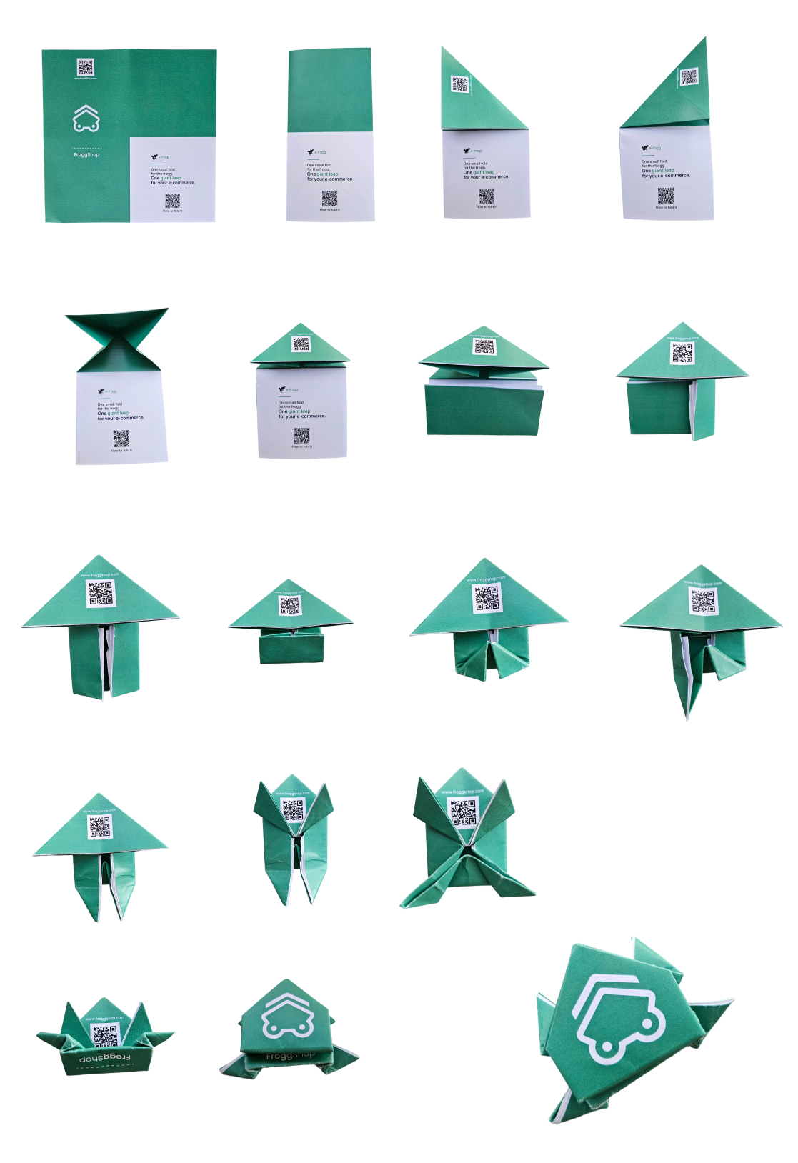 Étapes de pliage de la grenouille en origami